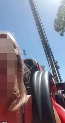 Theme park-goers have told of their horror after the rollercoaster they were on suddenly malfunctioned and left them suspended mid-air for 45 minutes (pictured)