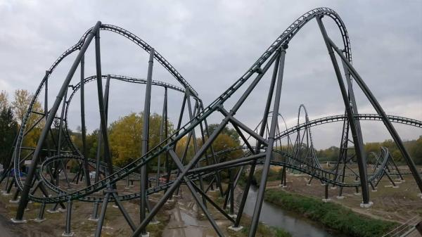 Walibi Belgium]'s 2021 Intamin Mega Coaster looks AMAZING! The first train  is set to arrive this month, while the second the second one will be  delivered in November. Credit: EDB Attraction :