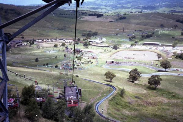 An early view of Jamberoo Recreation Park from the chairlift.