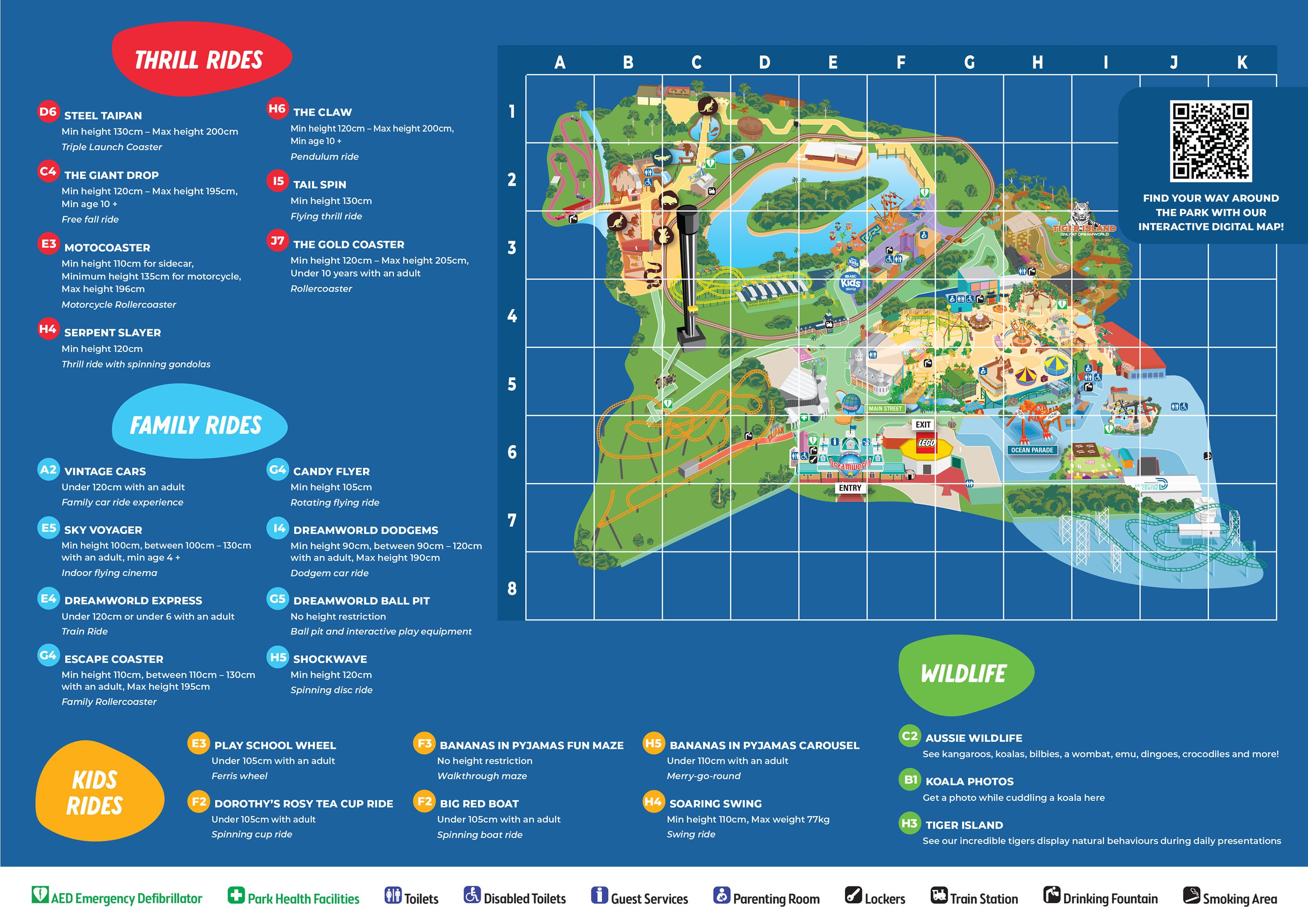 Gold Coast Theme Park Map
