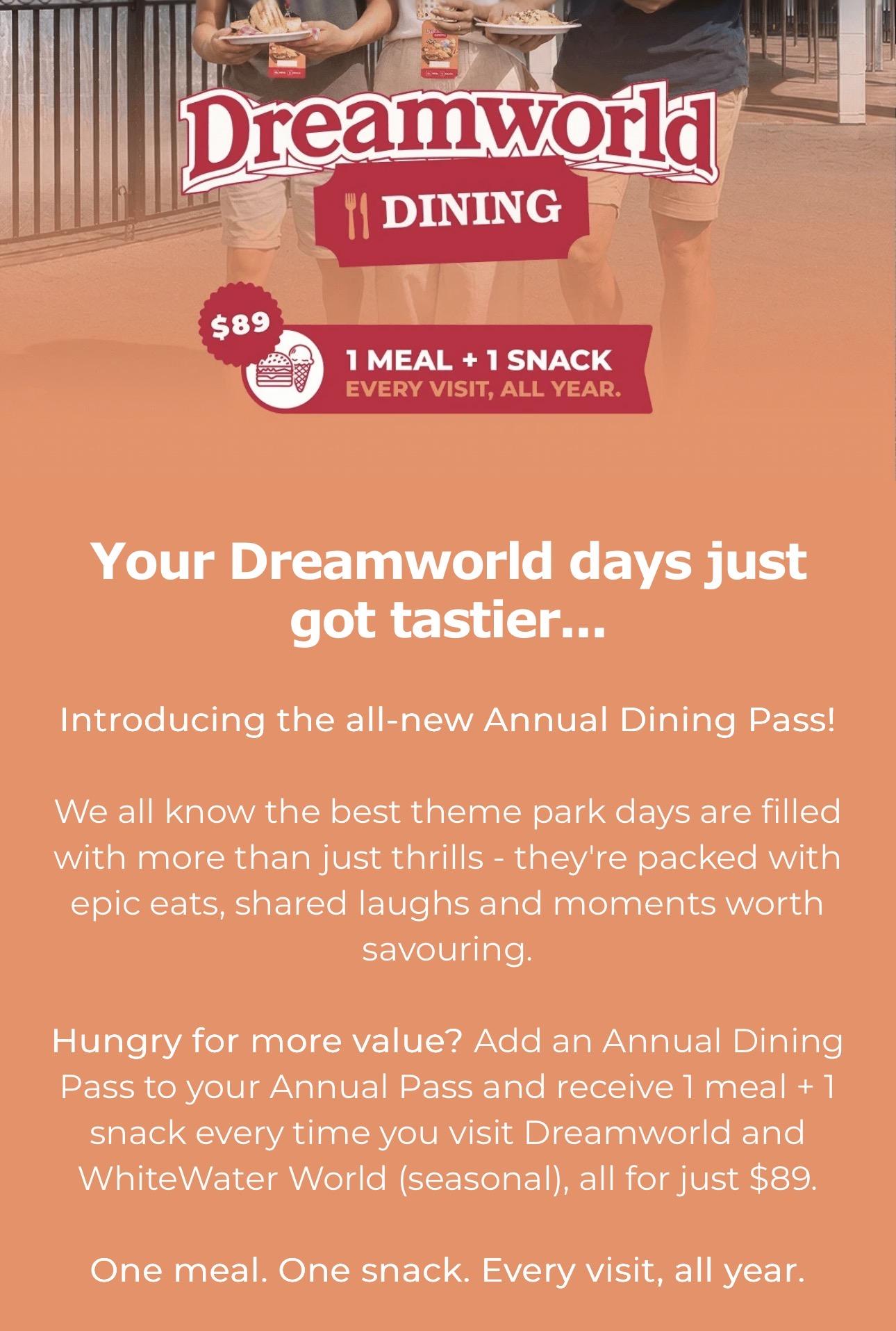 Dreamworld Dining Annual Pass