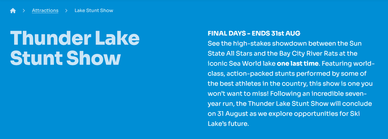 Thunder Lake Stunt Show (Final Days)